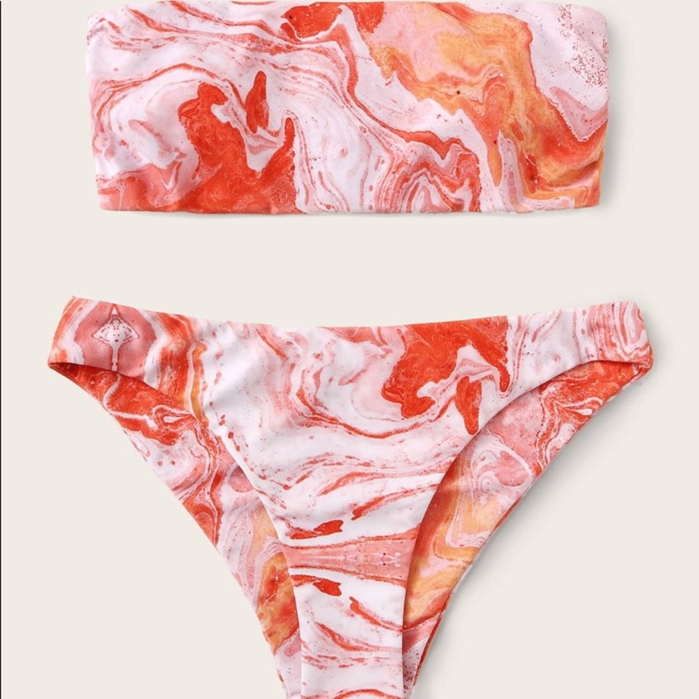 <NEVER WORN> TIE•DYE SHEIN BIKINI SET 🧡💗🤍
